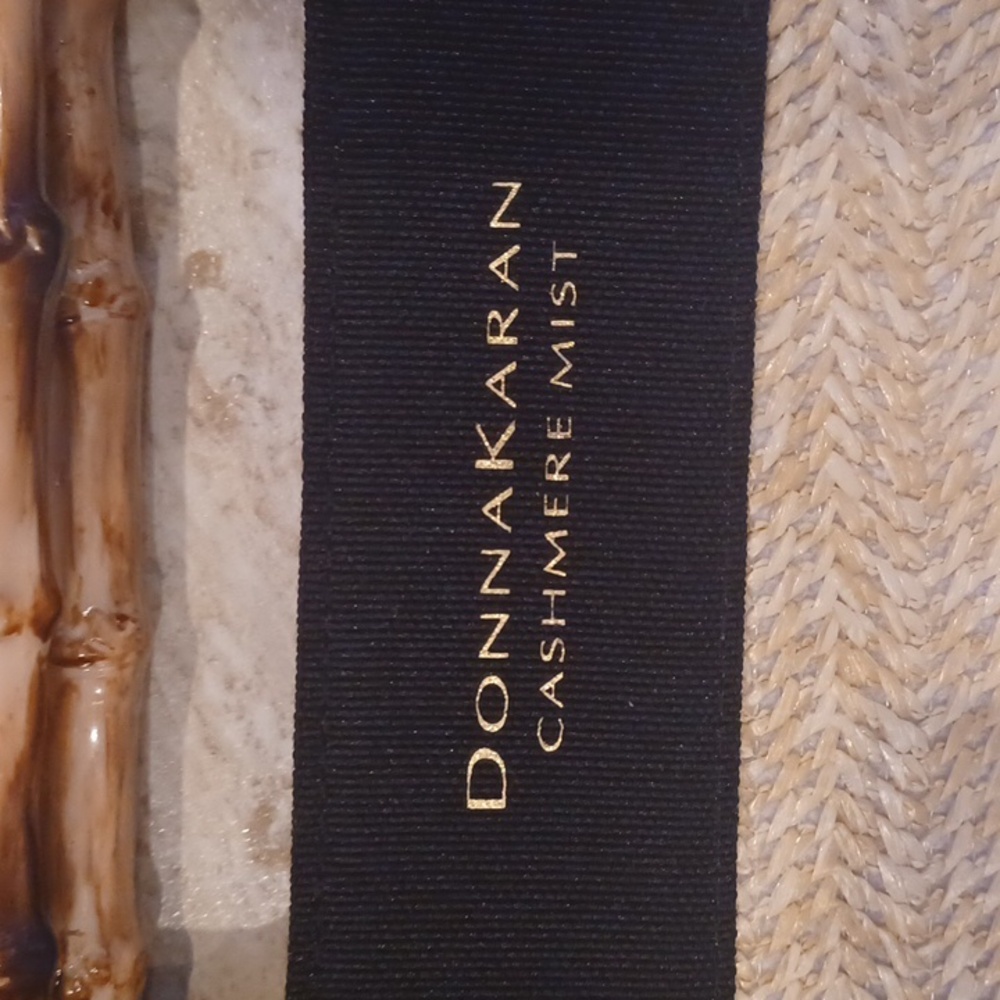 NWOT Donna Karan Cashmere Mist Straw Bamboo Handles Handbag - Picture 2 of 5